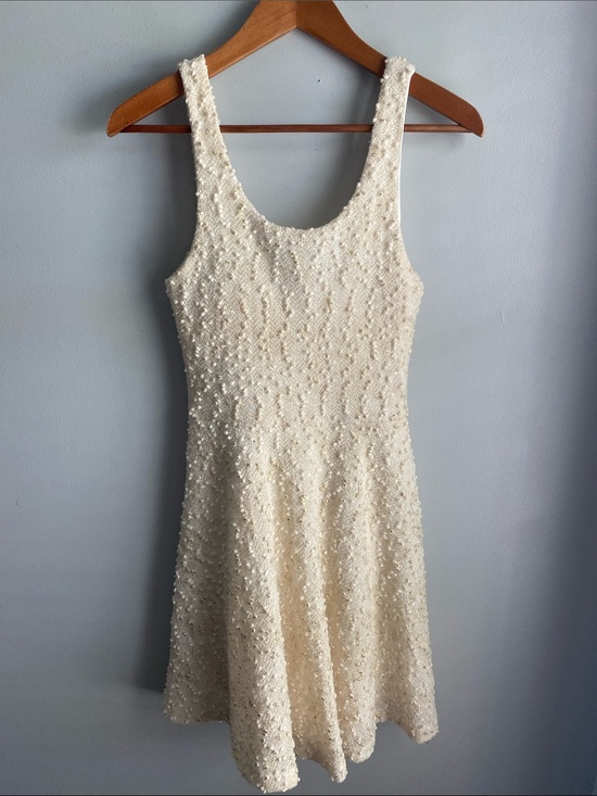 Everly Dresses & Skirts - Everly Cream gold glitter Mini Fit-and-Flare Dress